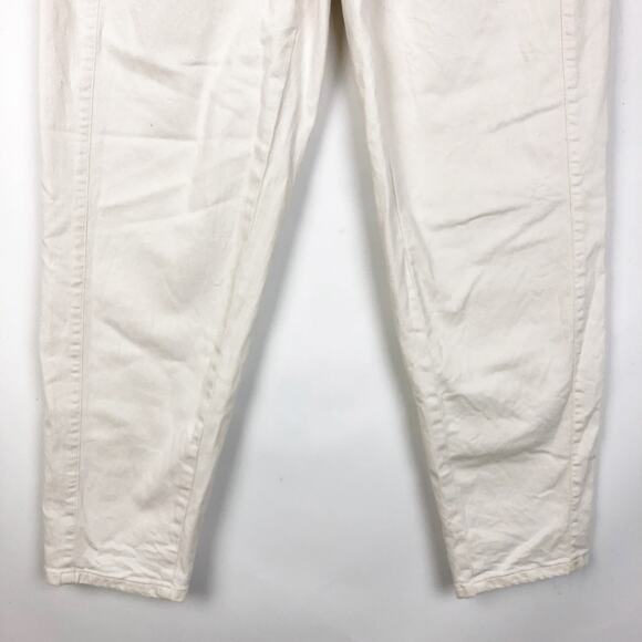 EILEEN FISHER Womens Denim Pants 6 Cream Organic Cotton Taper Natural Easy Fit - Picture 8 of 10